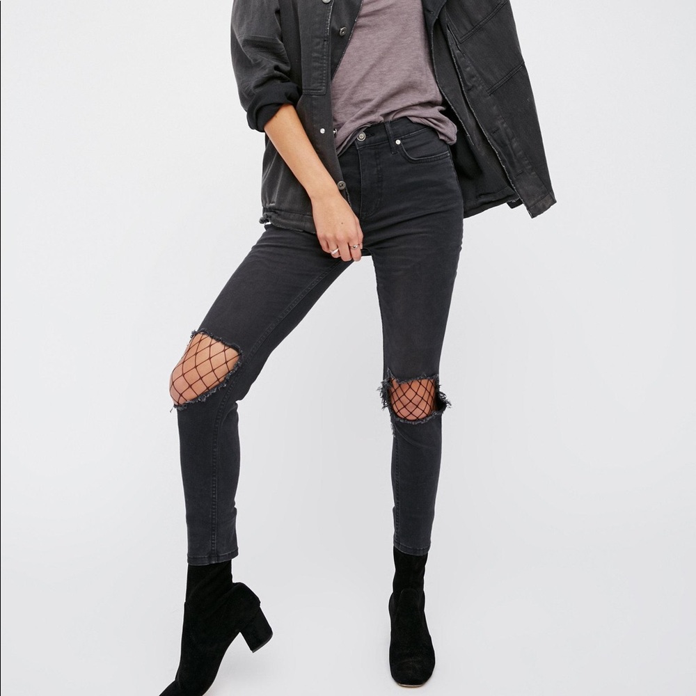 Free people busted skinny jeans